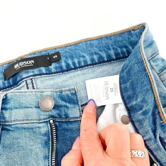 Hudson Holly High Waist Side Zipper Straight Leg Jeans size 25 - Picture 17 of 17